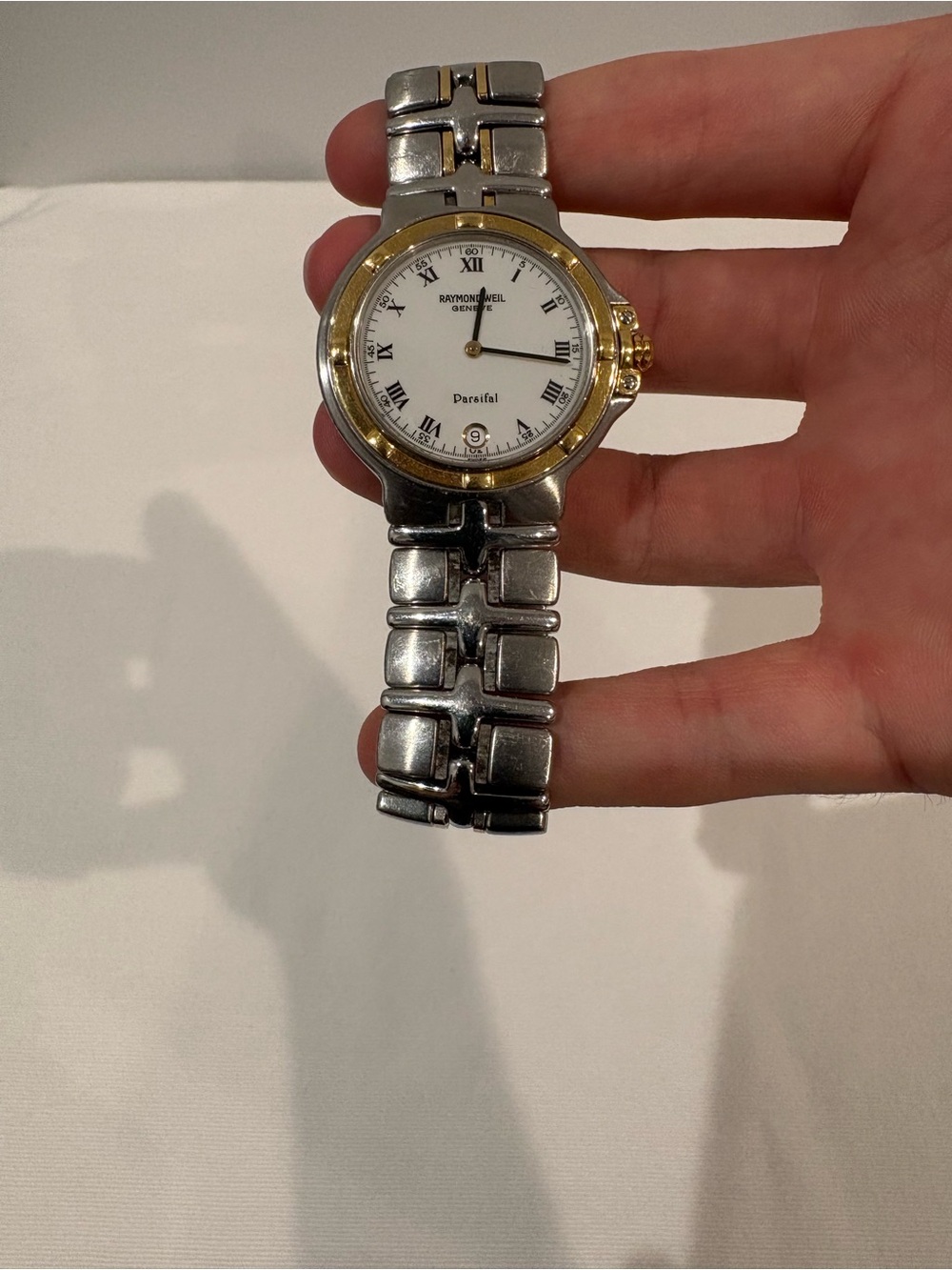Raymond Weil Two-Tone Stainless Steel Watch with White Dial